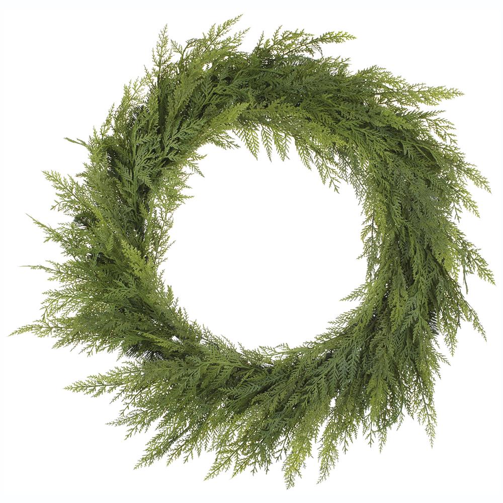 32" Soft PE Cedar Wreath  Green
