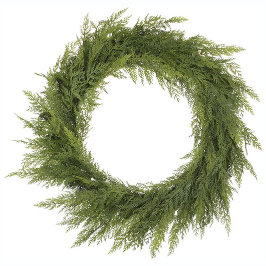 32" Soft PE Cedar Wreath  Green