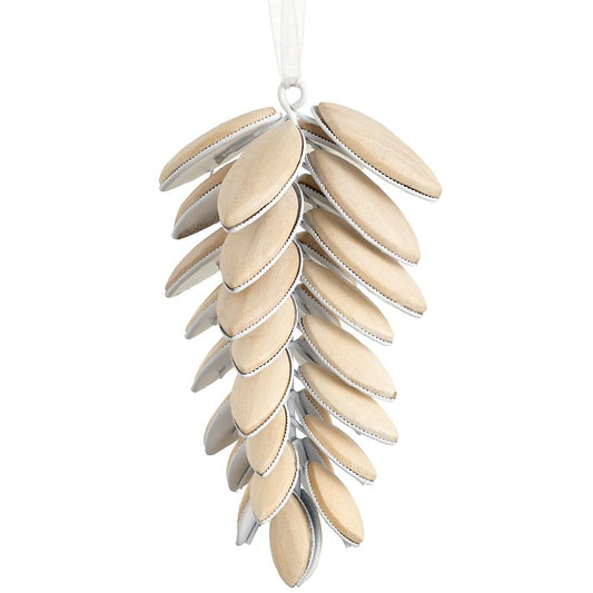 5"Wood Bead Pine Cone Oranment