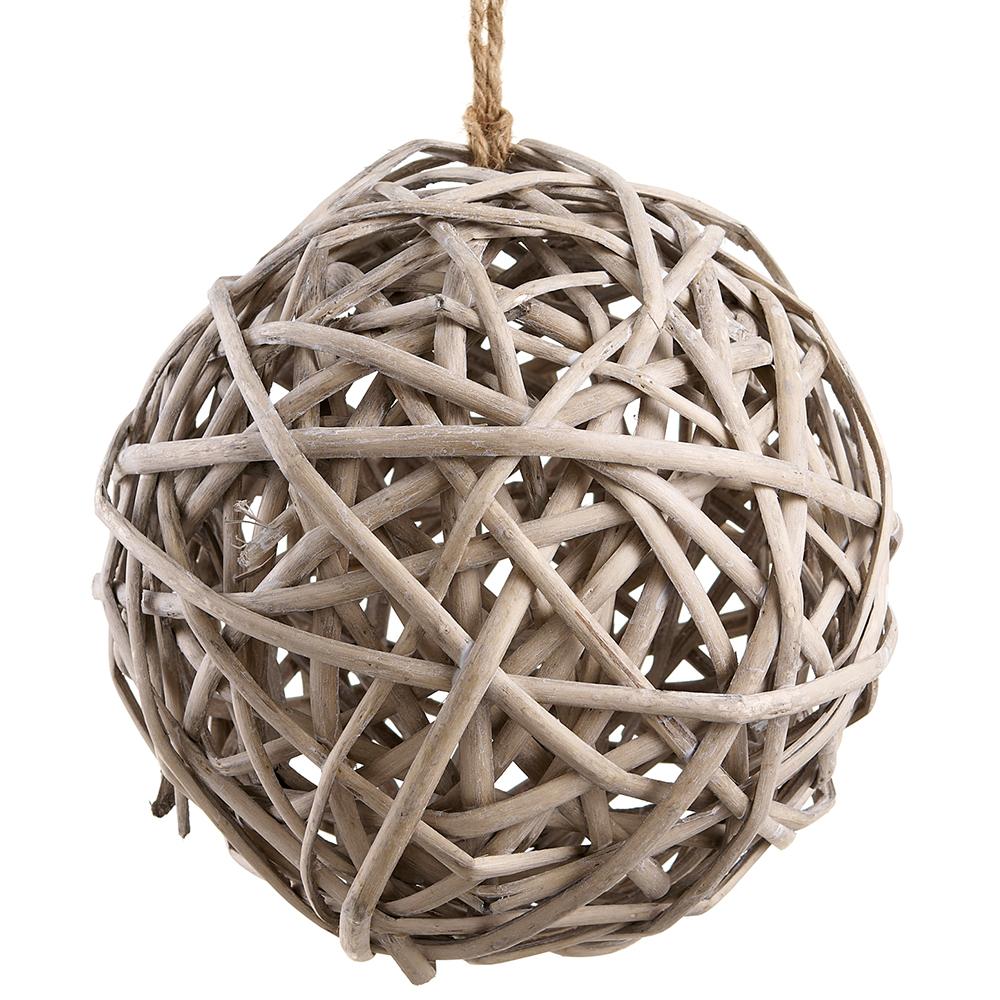 7" Wicker Ball Ornament