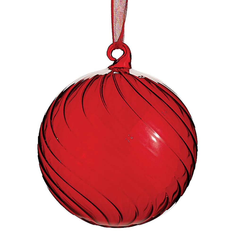 4" Glass Ball Ornament Red