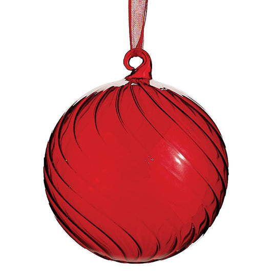 6" Red Glass Ball Ornament