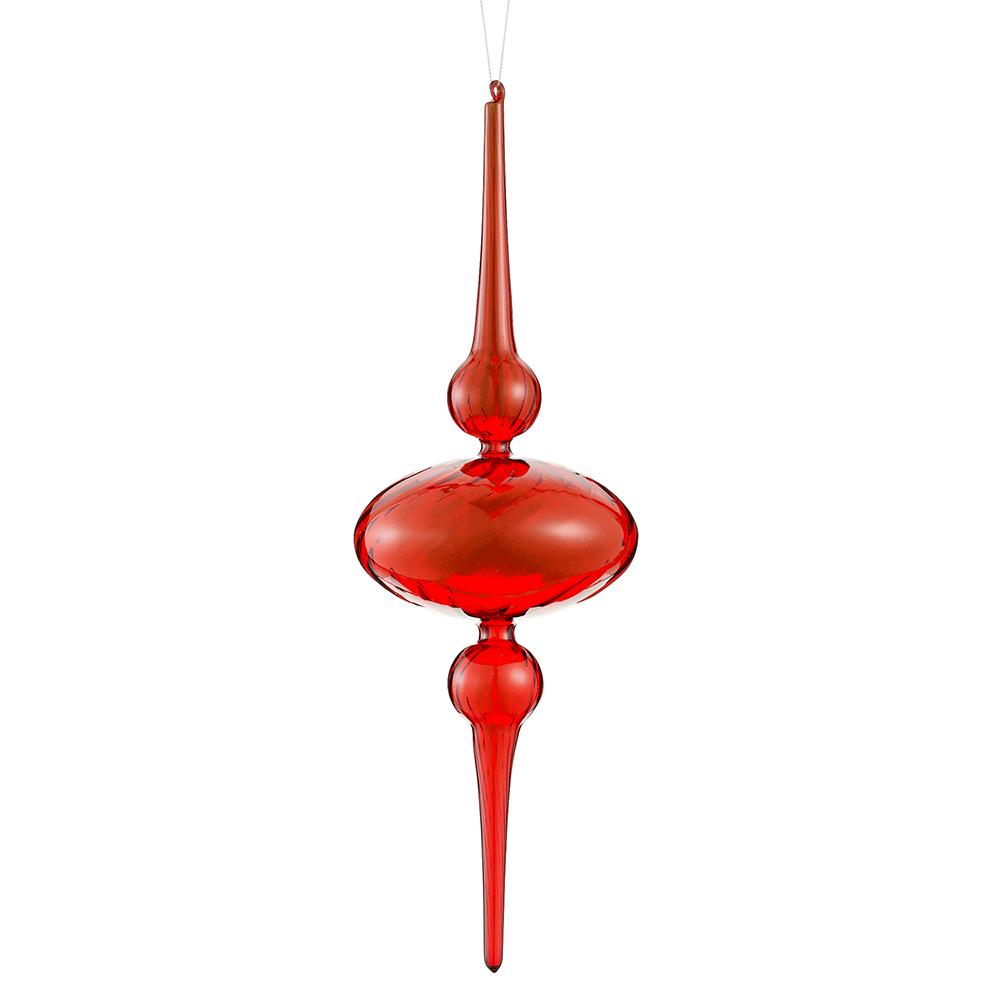 Red Glass Finial Ornament