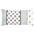 Orange and Blue Floral Pillow