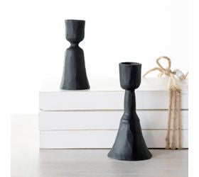 S/2 Black Taper Candle Holders