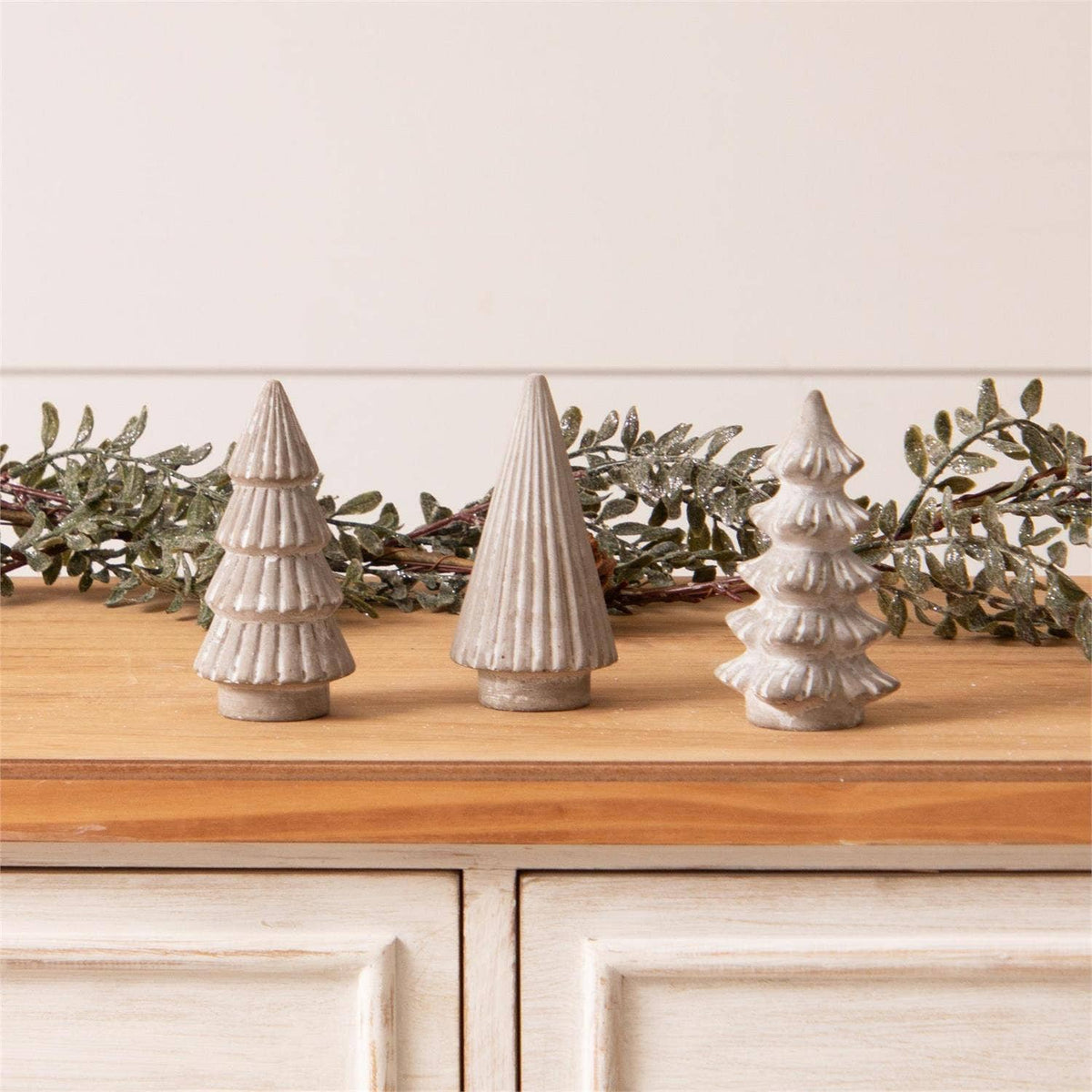 Mini Cement Christmas Trees Asst