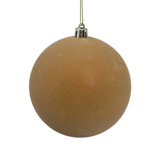 4" Plastic Flocked Ball Ornament
