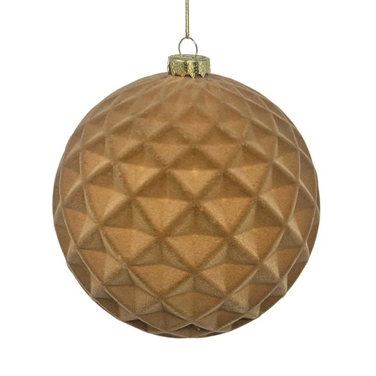 Tan 6"Diamond Ball Ornament