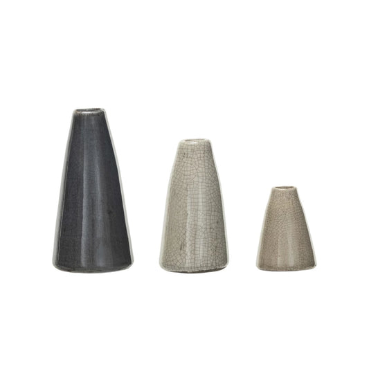 LG Terra-cotta Vases, Crackle Glaze