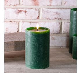 6" Wide Green LED Candle