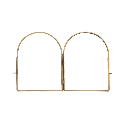 LG Brass & Glass Arched Photo Frame w/ 2 Sections (7" x 9" Photos)