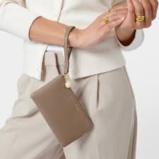 Light Taupe Wristlet Pouch