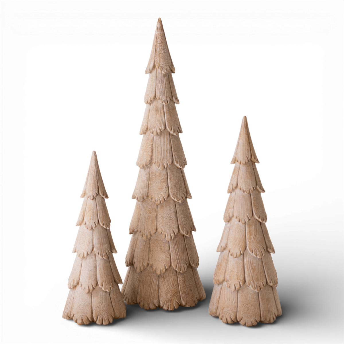 S/3 PR143 Polyresin Tree 4.25" x 4" x 10", 4.5" x 4.5" x 12", & 5.5" x 5.5" x 18"
