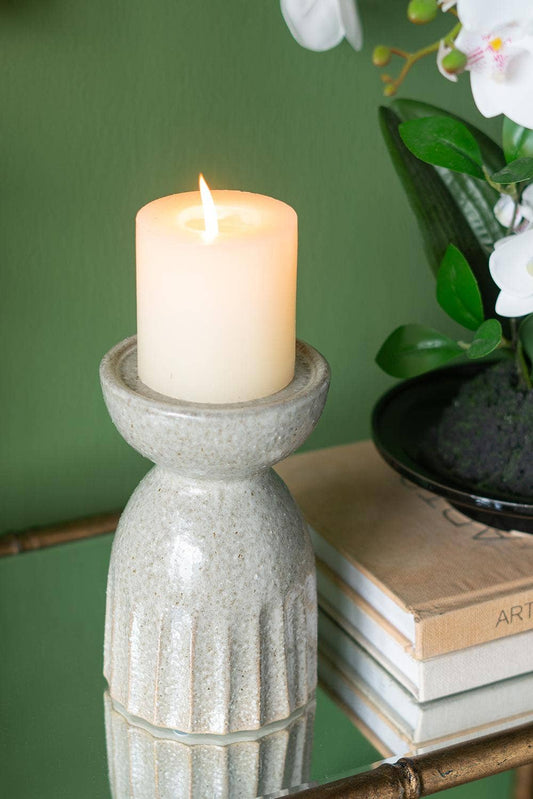 D4.5x7" Serenity Ridge Ceramic Candle Holder