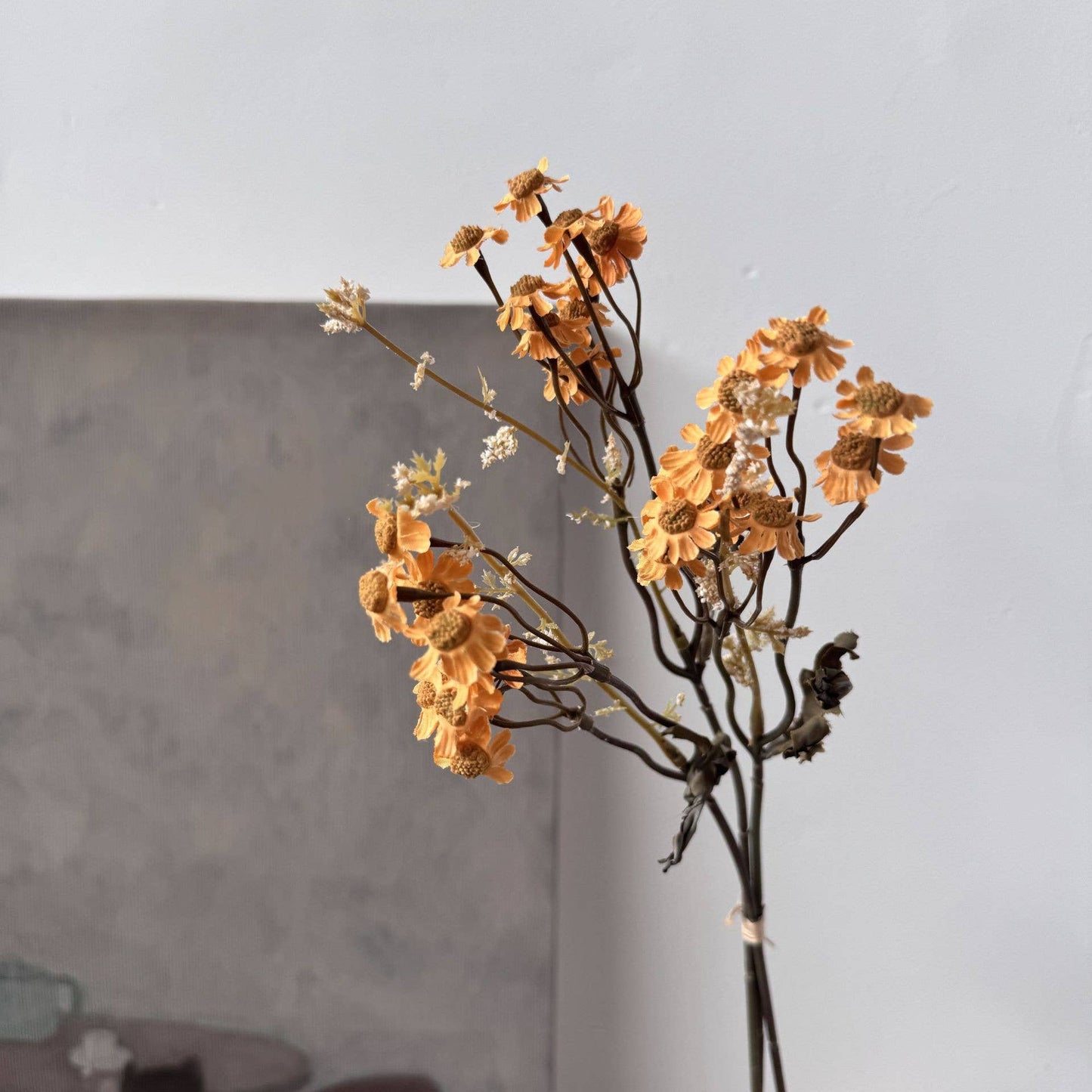 13''T Faux Daisies Floral Bunch, Dried Look Autumn Daisies
