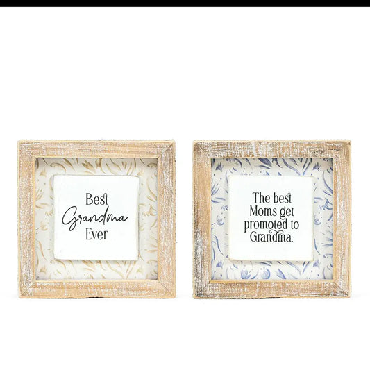 12618 - 5x5 rvs wood frame sign (MOM/GRANDMA)  MOTHER'S DAY