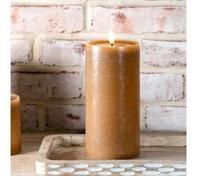 8" Wide Caramel LED Pillar