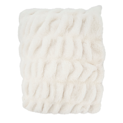 Faux Rabbit Fur Throw- White