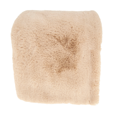 Faux Rabbit Fur Throw- Natural