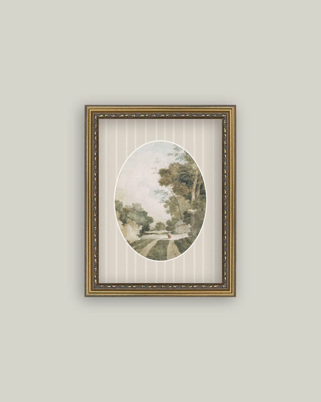 Oval Landscape with Cottages