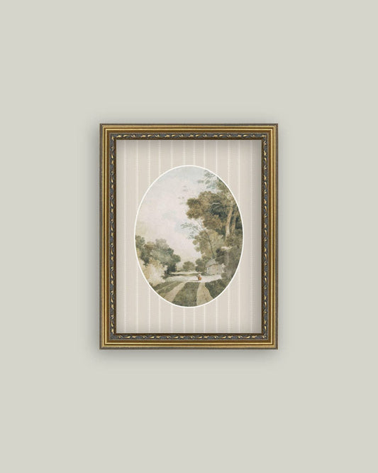 Oval Landscape with Cottages