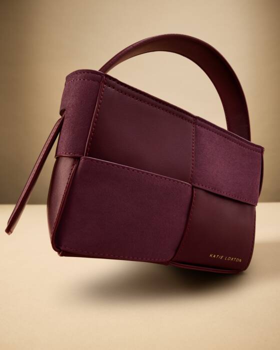 Taya Hand Woven Suedette Top Handle Bag