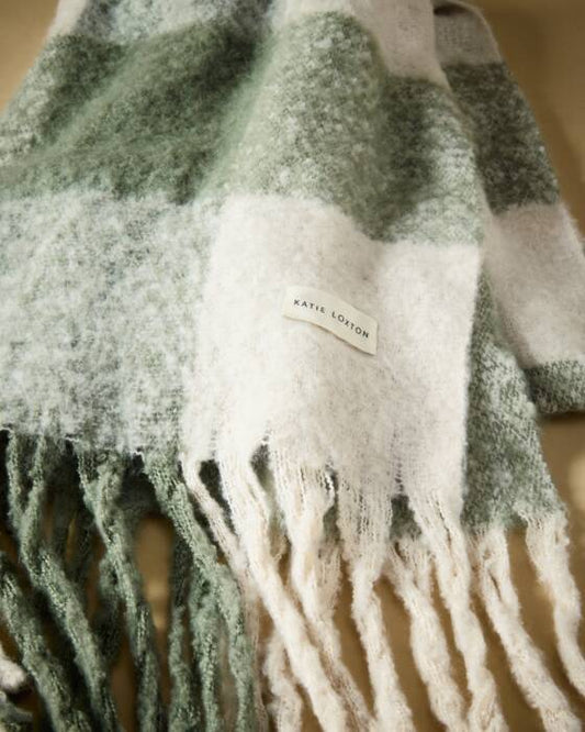 Olive Green Tassel Scarf