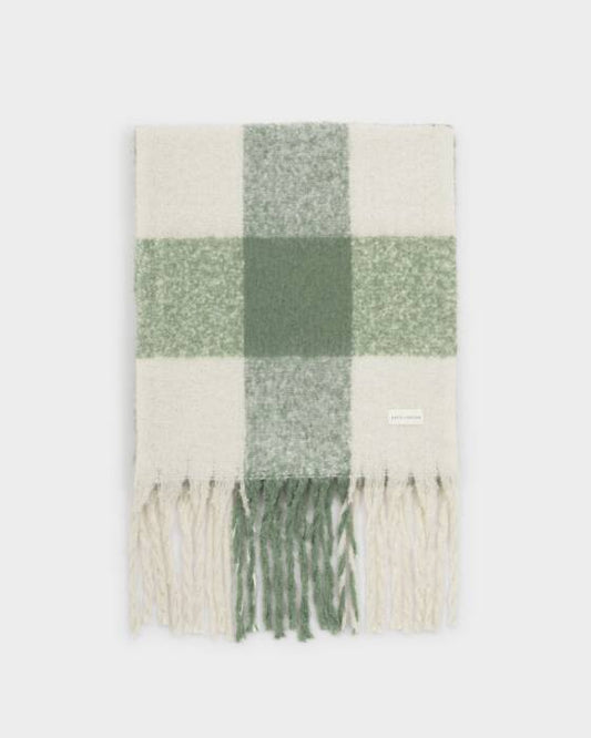 Olive Green Tassel Scarf