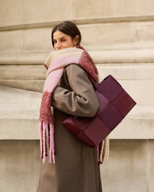 Pink/Dark Brown/Creme Scarf