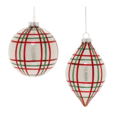 Red/Green Plaid Ornament Asst