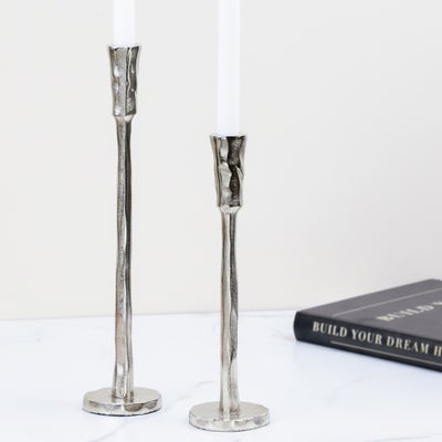 S/2 Nickle Plated Candle Stands