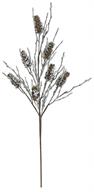 SNOWY TWIG & PINECONE SPRAY, 30", NATURAL