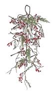SNOW BERRY & CEDAR TEARDROP WITH CONES, 31.5", RED/GREEN