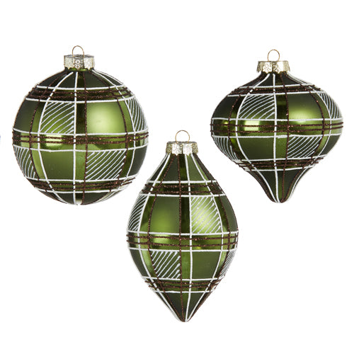 4" GREEN PLAID ORNAMENT