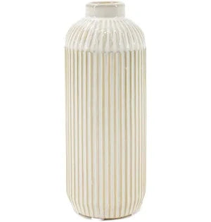 White Short Line Ceramic Vase