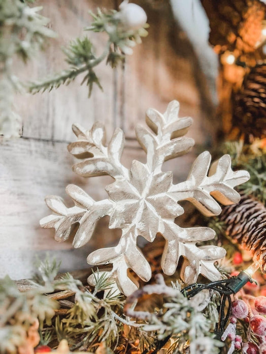 Whitewashed Wooden Snowflake 5x5