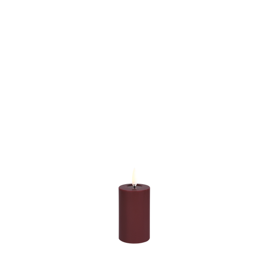 Wine Red LED Melted Pillar Candle