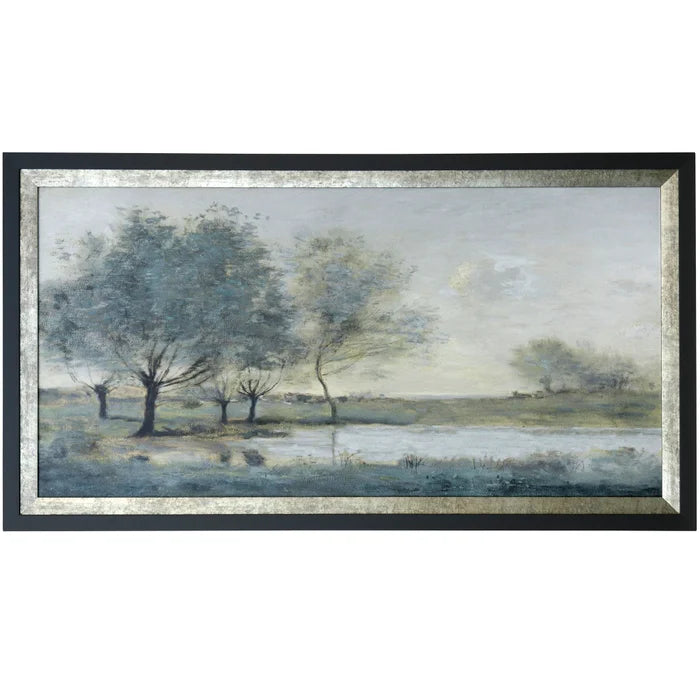 Blue Trees with Black Frame