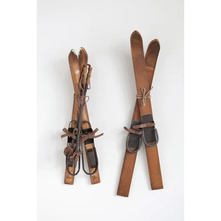 Wood Skis Wall Decor