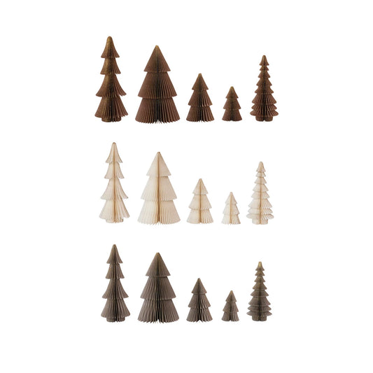 Paper Folding Honeycomb Asst Trees