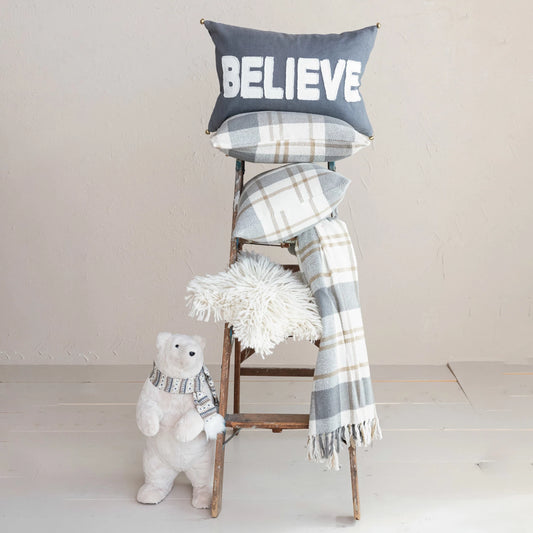 Brushed Cotton Flannel Throw- Plaid