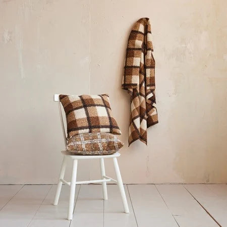 Plaid Brown Fabric Throw