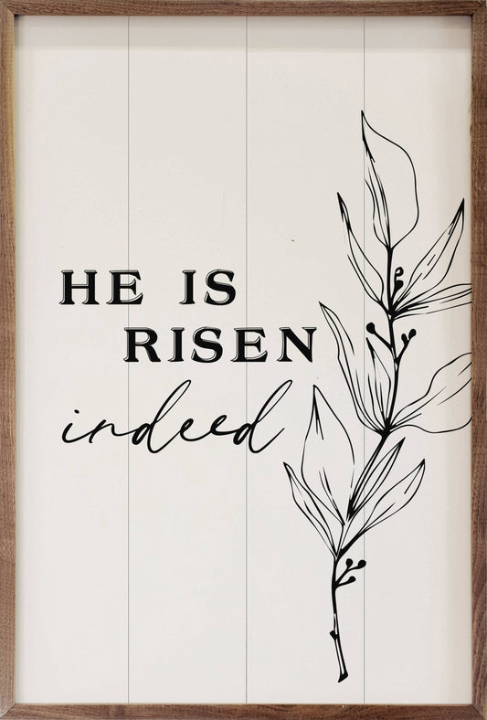 He Is Risen Indeed Greenery White